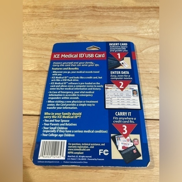 4/$25 ICE Medical ID USB card. New & never used. Pretty cool 😎 - Picture 3 of 3